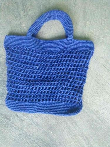 Blue Fancy Crochet Weaving Bags