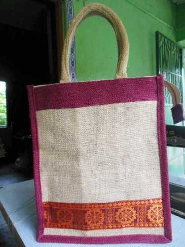 Multicolour Jute Designer Tiffin Bag