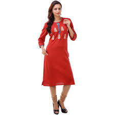 Red Ladies A Line Kurti