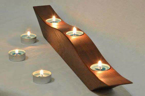 Wood Wooden Tea Light Holder