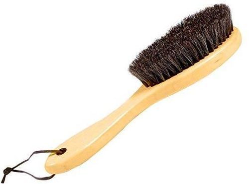 Ligh Yellow And Black Shoe Cleaning Brush With Wooden Handle