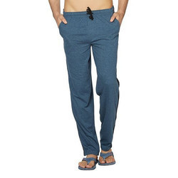 Blue Men Cotton Sports Trouser