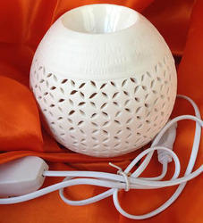 White Stone Carved Fragrance Lamp