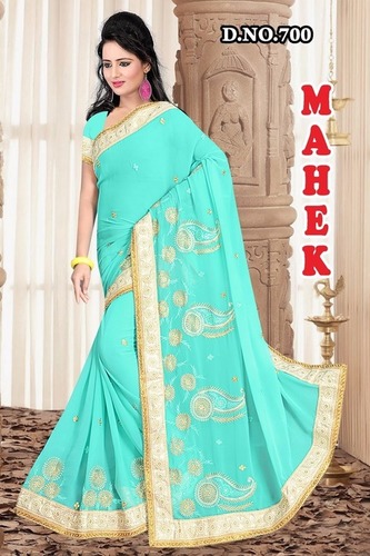 Golden Work Women Saree