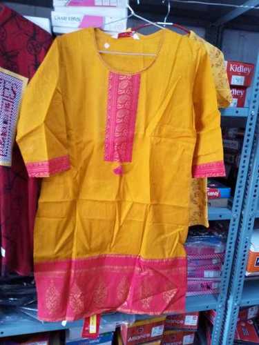 Multicolour Ladies 3-4Th Sleeve Kurti