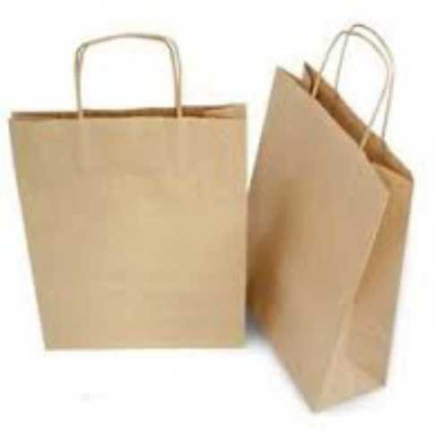 Moisture Proof Plain Brown Paper Carry Bags