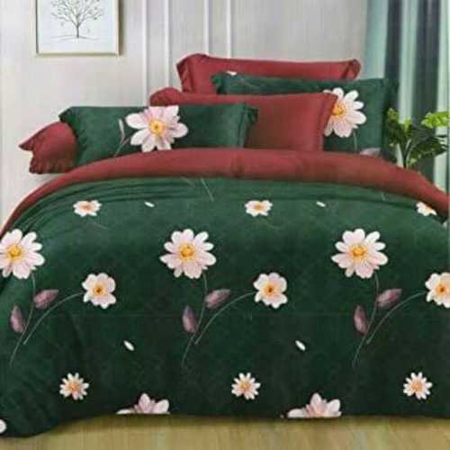 Green Mix Designer Glace Cotton Double Bedsheets