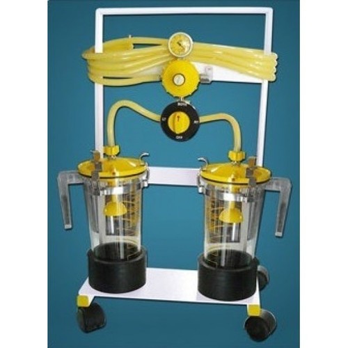 Mobile Theatre Suction Unit - Unbreakable Poly Carbonated Jar and Lid, ABS Plastic With Overflow Safety Valve, 1200 LPH Flow Capacity - Left/Right Hand Negative Pressure Regulator Included