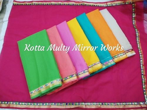 Kota Mirror Work Saree With Blouse