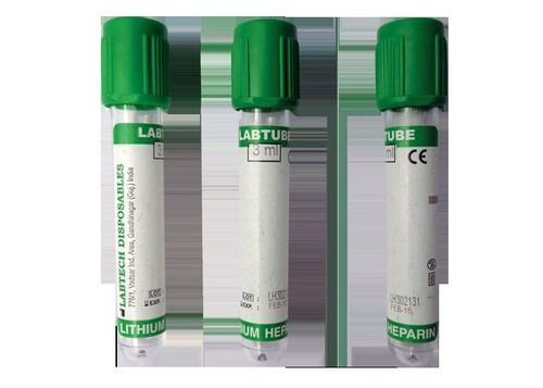 Non Vacuum Blood Collection Tubes Lithium Heparin 3 Ml, 4 Ml Dimension(L*W*H): 12X75 Millimeter (Mm)