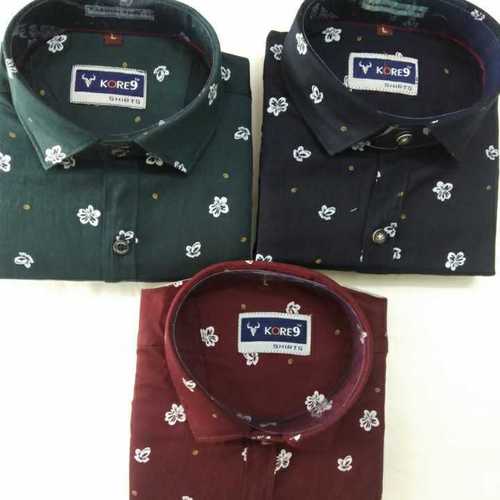 Satin Print Mens Shirt Chest Size: Customized