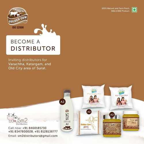 ताजा और शुद्ध A2 गाय का दूध (गोल्डन गाय)