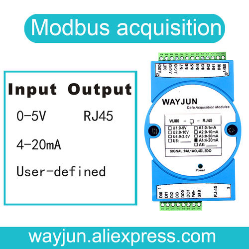 4-20mA to Modbus TCP Network 8 Channels Signal to RJ45 Converter