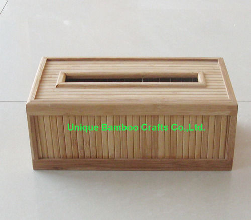 Eco-Friendly Natural Color Customized Logo Decorative Bamboo Napkin Box