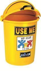 Yellow Plastic Dustbin For Hotels