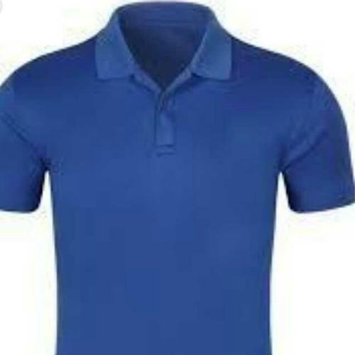 Blue Color Short Sleeves Mens Collar T Shirts Gender: Male