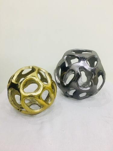 Gold And Charcoal Fine Finish Decorative Spheres