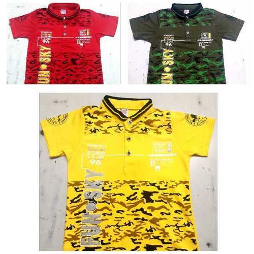 Kids Cotton Bio Wash Polo Collar T-Shirts Age Group: 3 - 16 Years