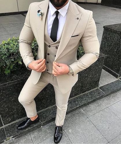 Men's White Suits 3 Piece Slim Fit Formal Fashion wedding Suit For Bes–  SAINLY