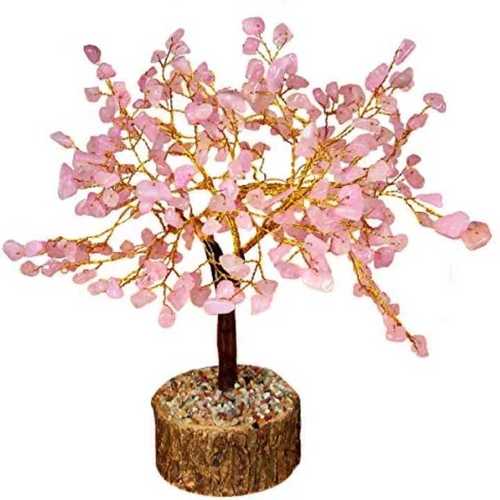 Natural Rose Quartz Stone Tree