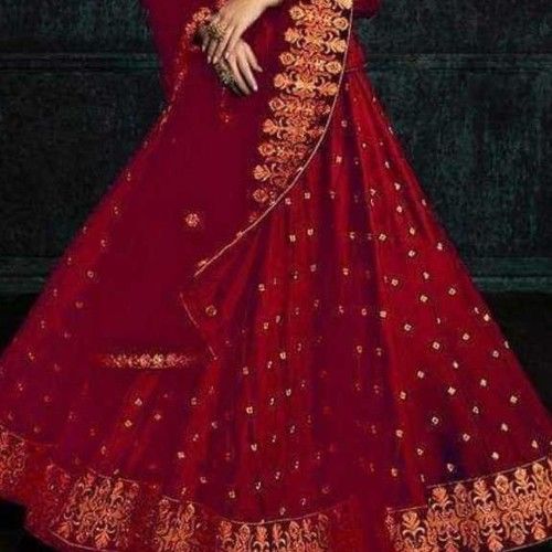 Embroidered Red Color Ladies Saree