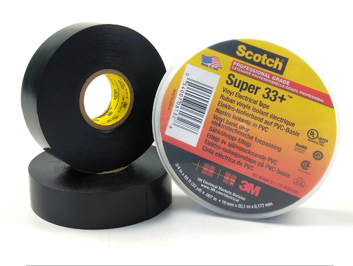 Black 3M Super 33+ Pvc Electrical Insulation Adhesive Vinyl Tape