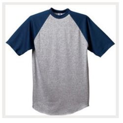 Grey And Blue Mens Round Neck Sport T Shirt