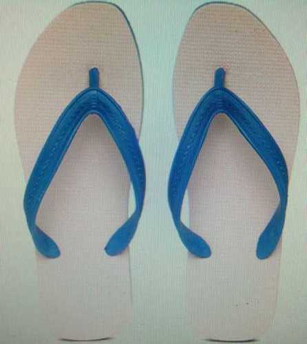 White And Blue Non Slippery Rubber Slippers