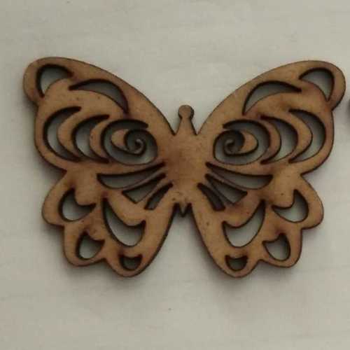 Fancy Butterfly Wooden Button