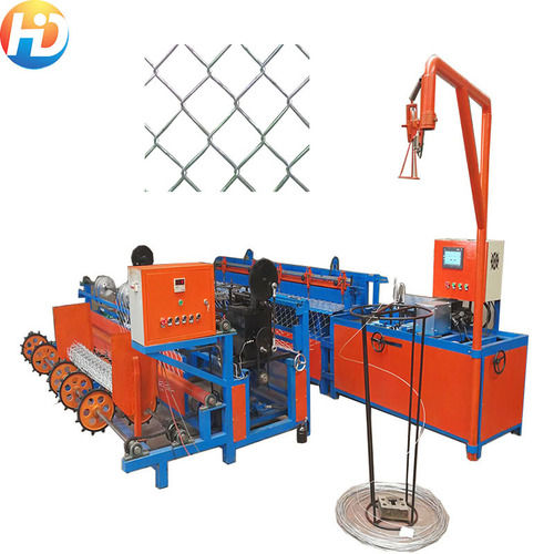 Red Single Wire Full Auto Chain Link Fence Cyclone Wire Mesh Machine