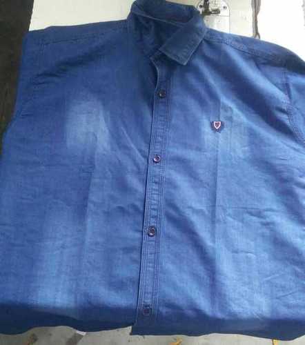 Blue Mens Denim Cotton Shirts