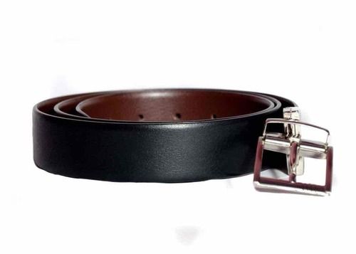 Black Mens Reversible Plain Casual Leather Belts