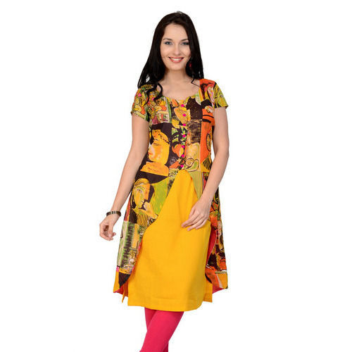 Short Sleeve Ladies Cotton Kurti Bust Size: Customized Inch (In)