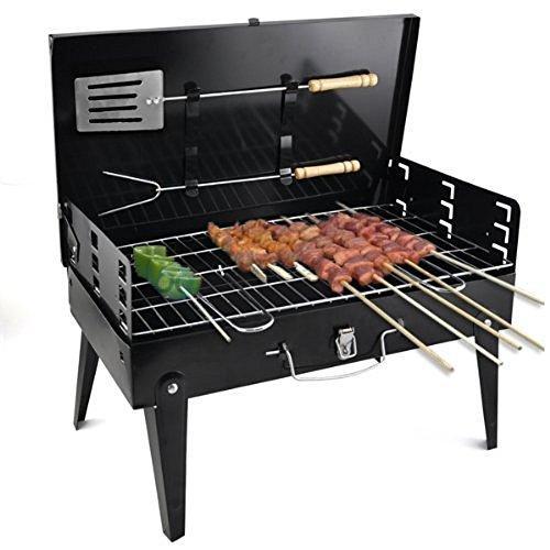 Stainless Steel Briefcase Style Folding Barbecue Grill Toaster