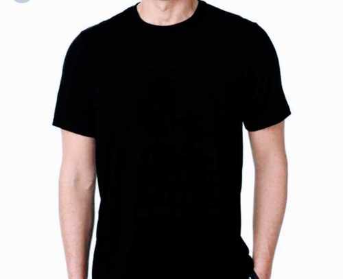 Mens Round Neck Black T-Shirts Gender: Male