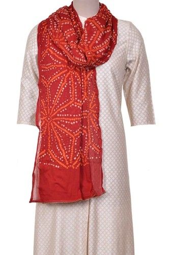 Quick Dry Multi Colored Printed Bandhej Dupatta