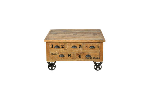 Mango Wood Coffee Table With Metal Wheels Dimension(L*W*H): 21 X 21 X 18 Inch (In)