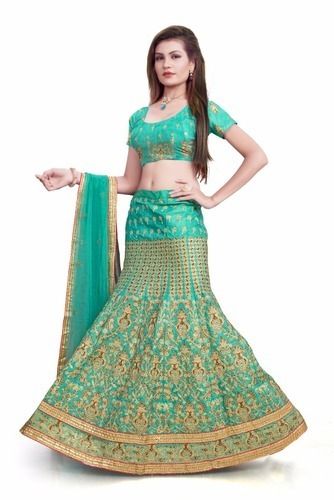 Indian Ladies Printed Multicolour Lehenga