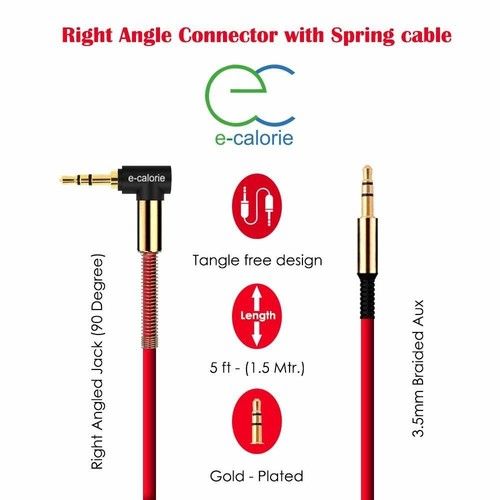 Right Angle Connector With Spring Cable Application: Mobiles