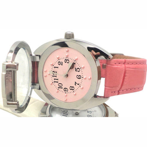 Pink Braille Ladies Wrist Watch