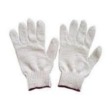 White Full Size Cotton Hand Gloves