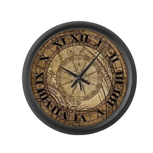 Wall Mounted Round Compass Clock