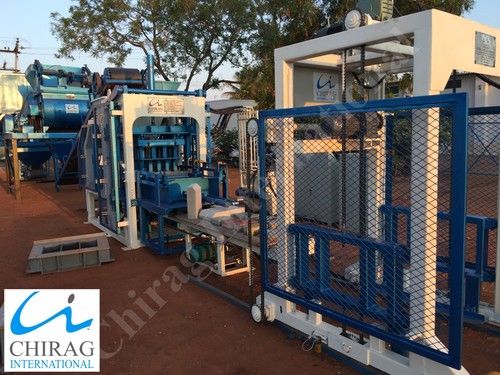 Concrete Brick Making Machine - High Density Cast Steel, 1000-1500 Nos./hr Capacity, Blue Color | Automatic Plc Control, Hydraulic Pressure, Fire Resistant, Highly Productive Moulding Device