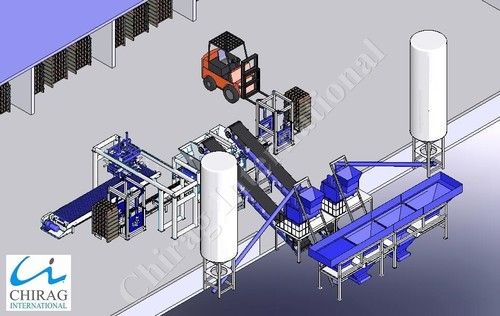 Blue Interlocking Block Making Plant