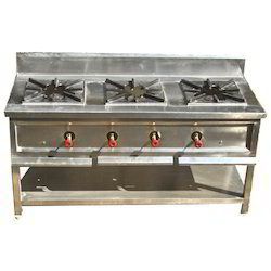 Manual Three Burner Commercial Gas Cooking Range