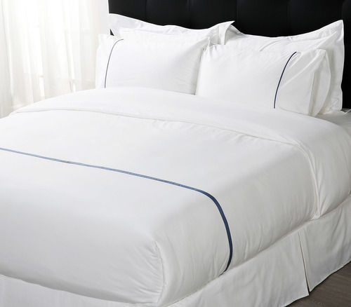 100% Cotton White Runner Quilt Cover Bedding Sheet Hotel Bed Set