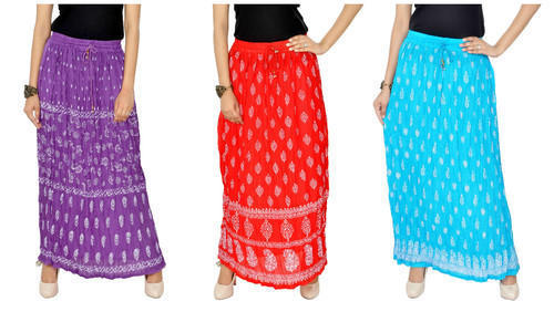 Red Ladies Fancy Printed Skirt