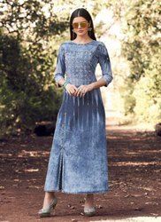 Ladies Denim Designer Long Kurtis