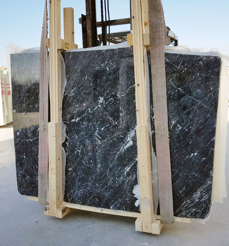 Polished Attractive Black Marble Slab