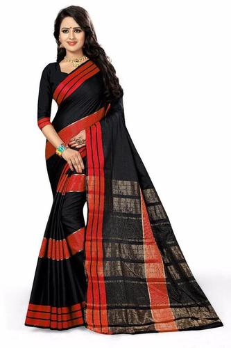 Multi Cotton Silk Saree With Blouse